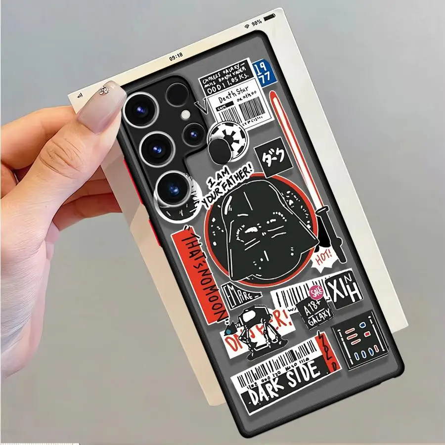Casing Ponsel untuk Samsung Galaxy S10 S9 S24 FE S23 Ultra S22 Plus S21 S25 Edge S20 Black Edge S-star Wars Hero Keren