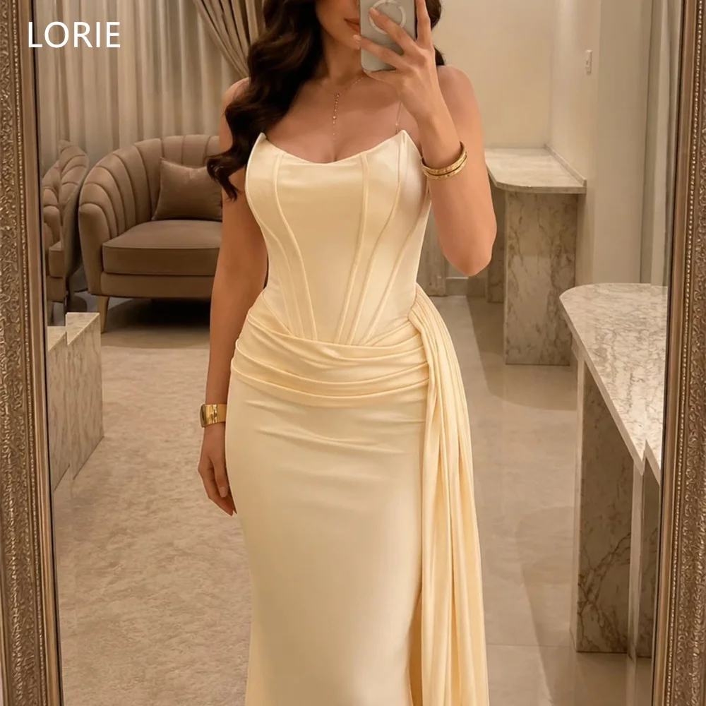 LORIE Elegant Mermaid Prom Dresses Side Silt Sleeveless Evening Dress Tighten The Waist Evening Party Gown 2026 Customized