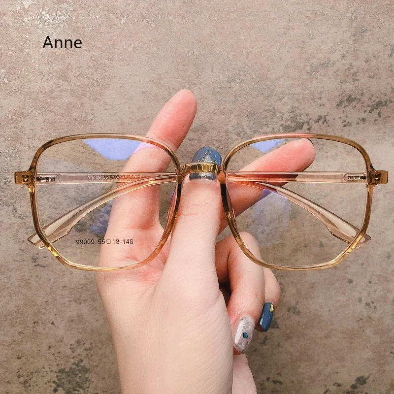 2024 New Fashion Simplicity Big Square Frame Anti Blue Light Glasses Transparent Plain Spectacles Women Men Computer glases