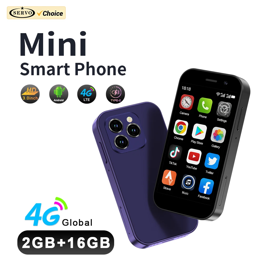 2024 ใหม่SERVO KING8000 Miniสมาร์ทโฟนAndroid 4G LTE Global GPS 3 "จอแสดงผล 5MPกล้องWIFIโทรศัพท์มือถือขนาดเล็ก 2000MAhแบตเตอรี่