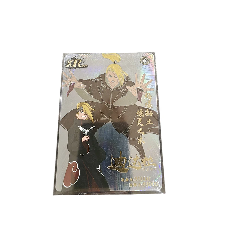 Naruto Xr Series Uchiha Sasuke Deidara Anime Characters Bronzing Rare Game Collection Flash Card Cartoon Toys Christmas Gift