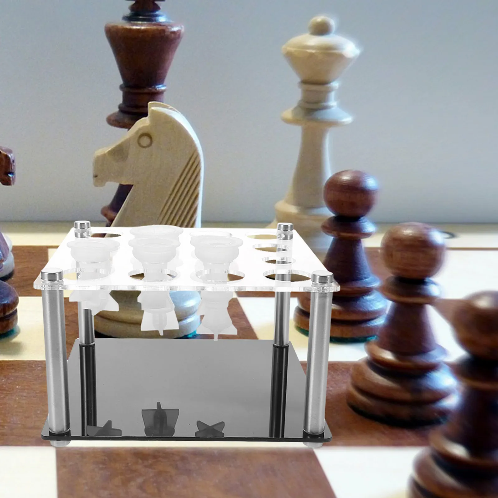 

Набор из 1 шт. акриловых держателей для шахматных фигур, подставок для форм из смолы, стабильных квадратных оснований для хранения и демонстрации изделий из эпоксидной смолы