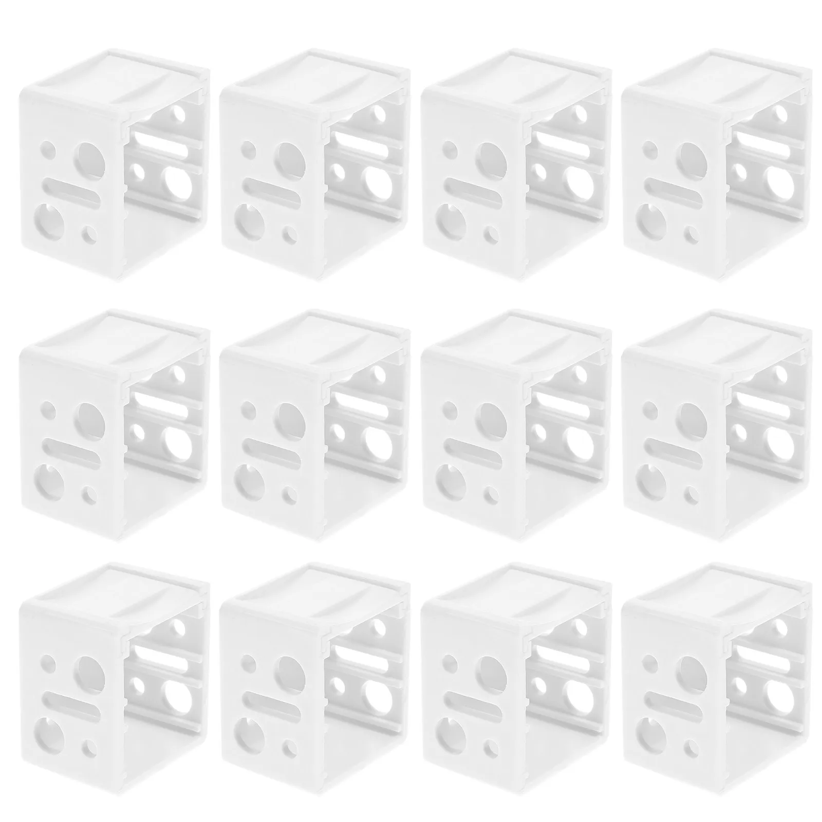 12Pcs White Pom Blind Brackets for Window Blinds Headrail Mounting Box Side Back Roof Installation Easy Fit Universal Curtain