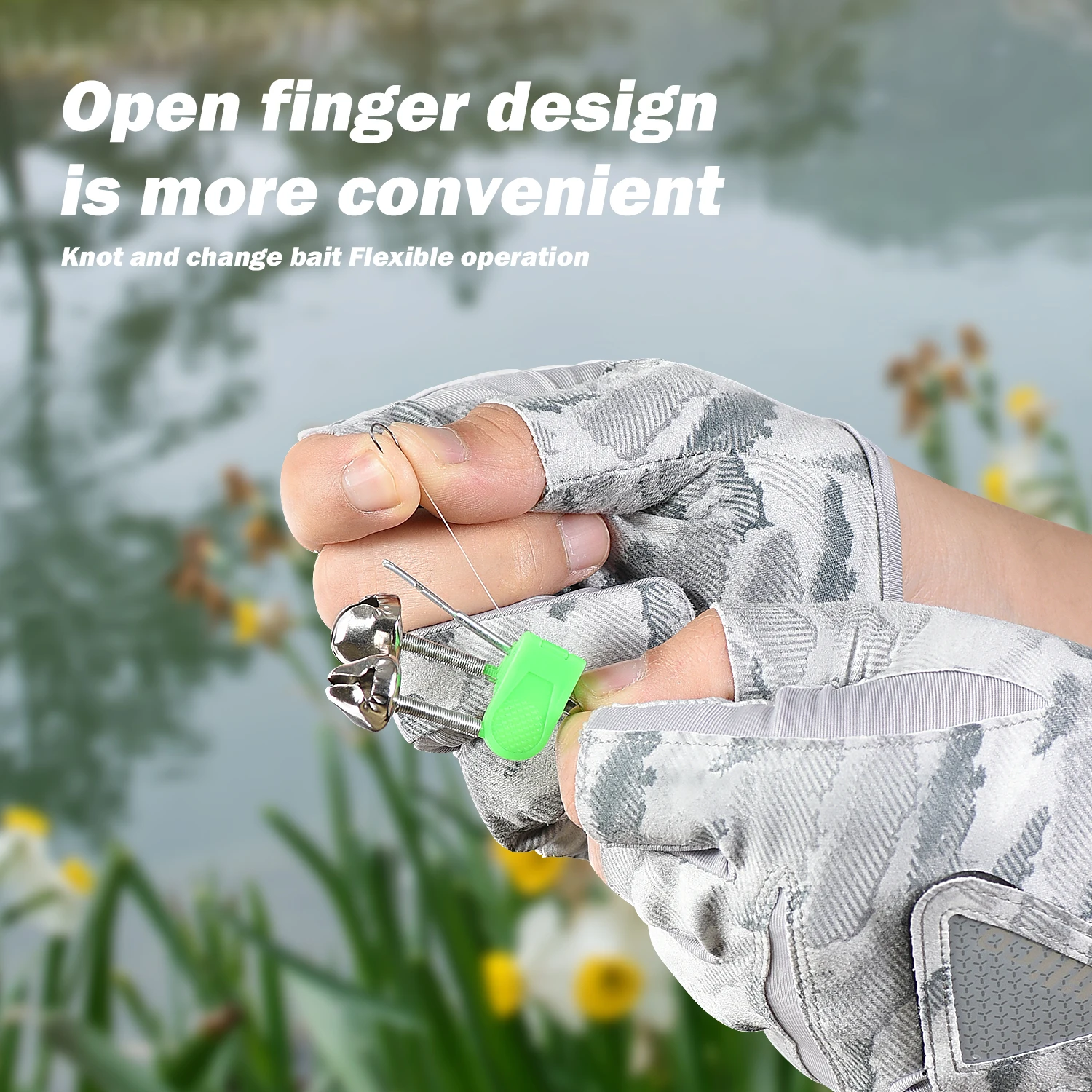 Fishing Gloves for Men Summer Fishing Road Sub Sunscreen and Anti Slip Ice Silk Breathable Thin Three Finger Cut Gloves 썸네일 5