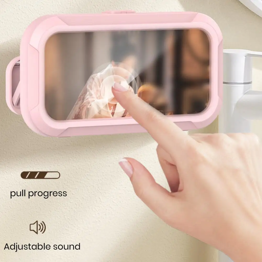 Phone Case 360-degree Rotating Waterproof Phone Holder for Immersive Visual Experience Bathroom Kitchen Wall Mounted Transparent