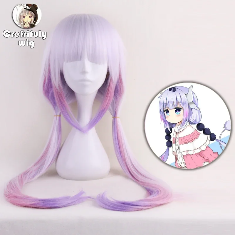 Miss Kobayashi's Dragon Maid Kanna Kamui Synthetic Hair Heat Resistant Cosplay Wig With Double Buns