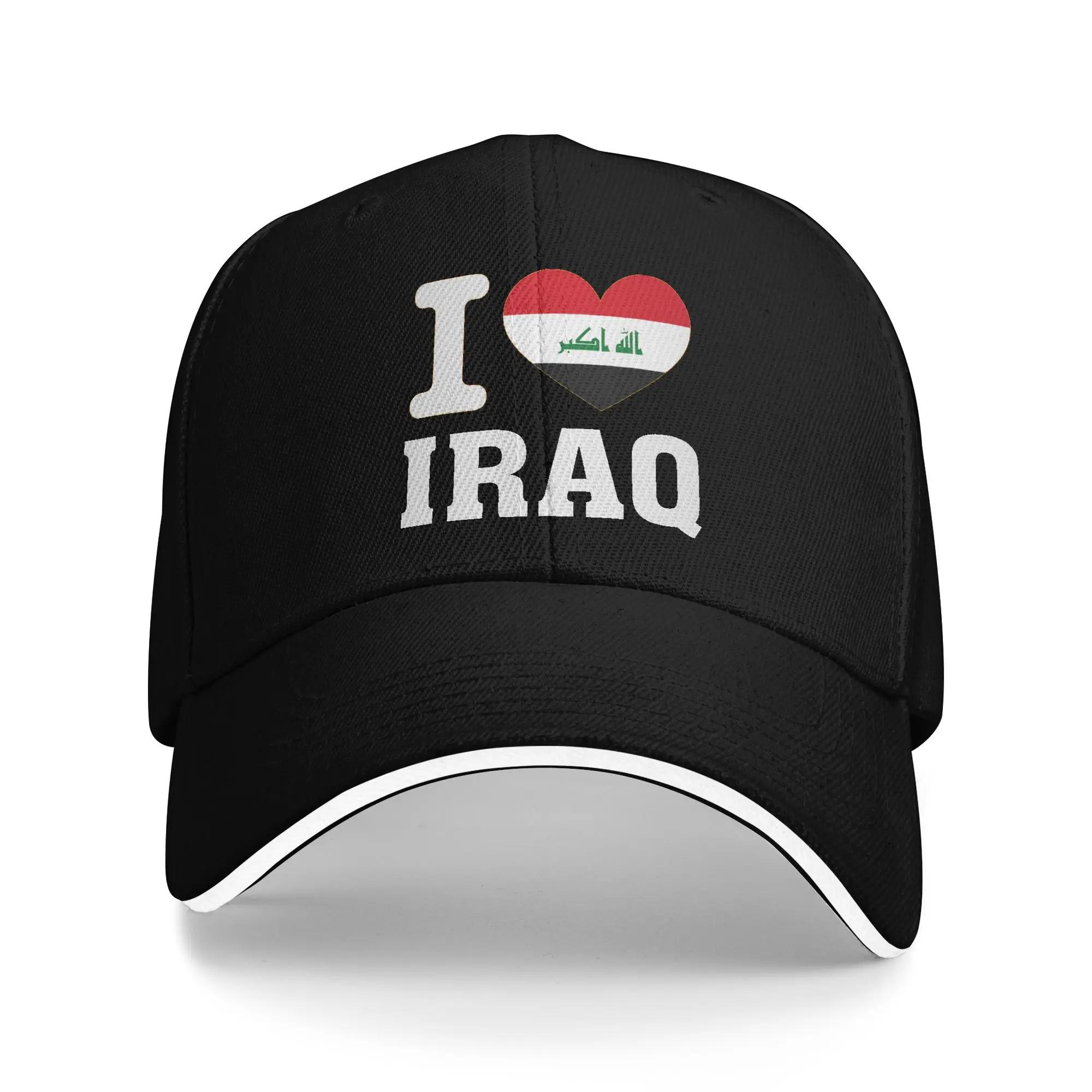Kocham IRAK Serce Pamiątka Dla Zakochanych Czapki Baseballowe Modne Poliestrowe Czapki z Daszkiem Duma Podróże Snapback Unisex Regulowane Czapki dla Dorosłych