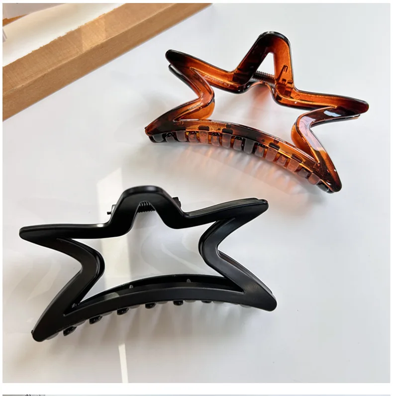 Vintage Hollowed Irregular Star big Hair Grab Claw Hairpin for Women Girls Korean Simple Pentagram HairClip Headwear Accessories