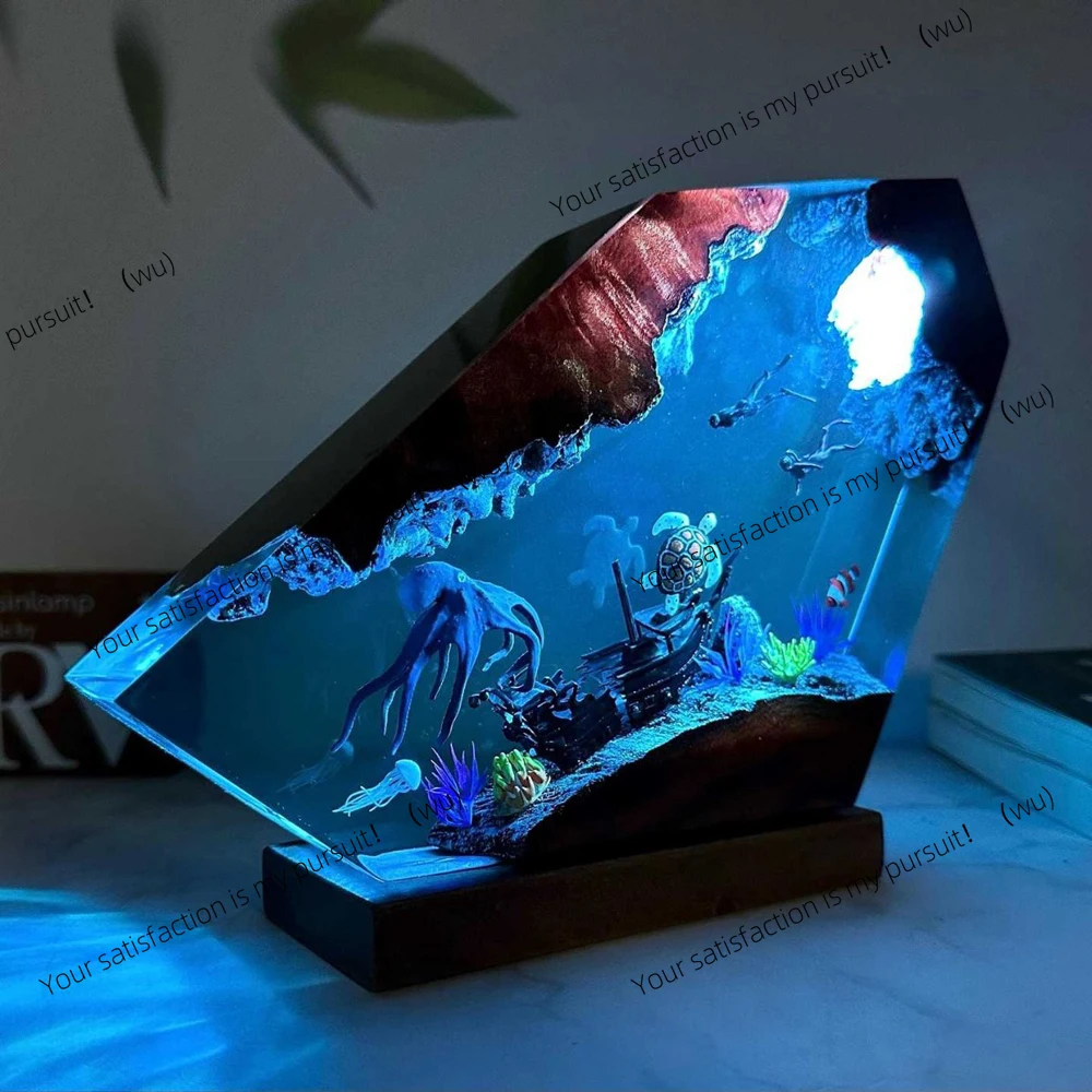 ZOCI-Marine animal modeling resin desk lamp, creative art decoration, USB charging