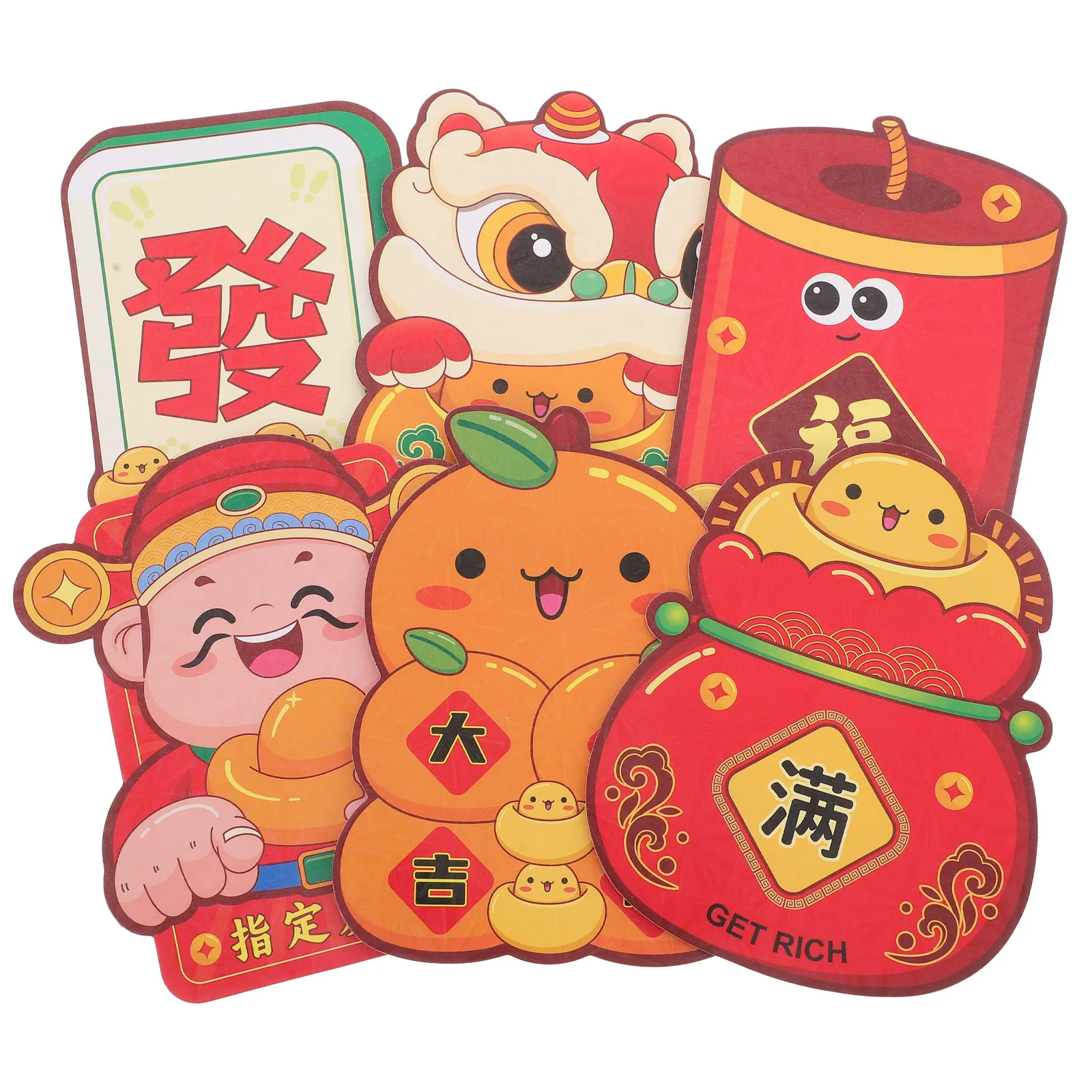 

6 шт. красных конвертов на Китайский Новый год, Год Змеи, голографические 3D-конверты с милыми мультяшными рисунками, кармашки для денег на удачу, для свадьбы, дня рождения