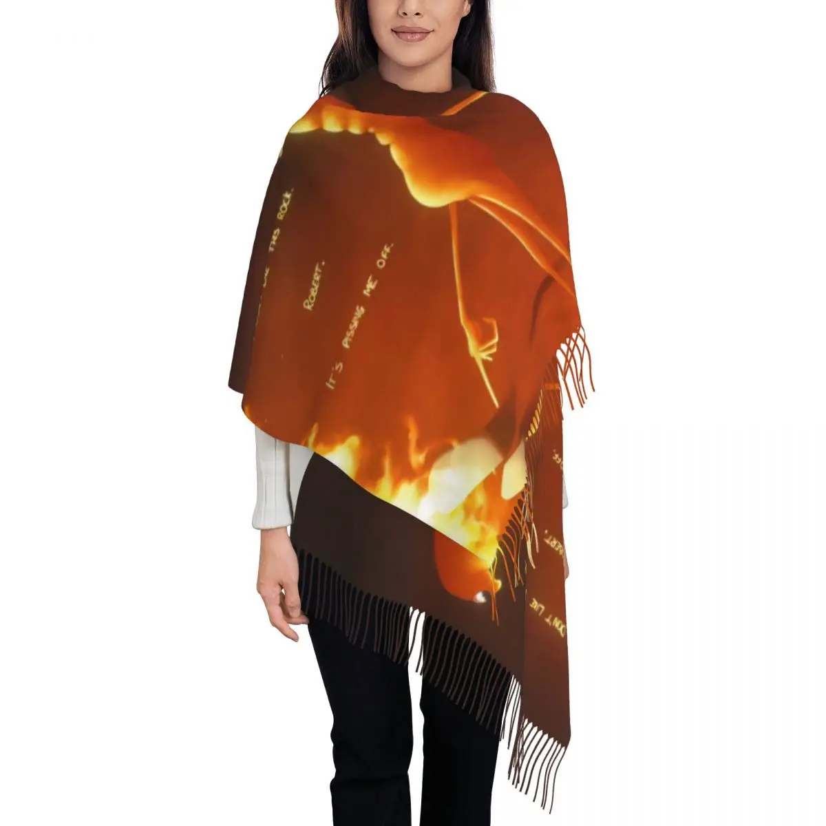 

Marcus The Worm Meme Шарф для женщин Теплые зимние шали и накидка I Dont Like This Rock Длинные большие шарфы с кисточками для женщин