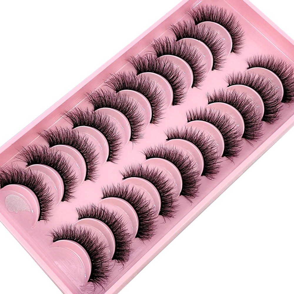 New 10 Pairs Eyelashes Makeup Soft Fluffy 3D Faux Mink False Eyelashes Natural Handmade Volume Mink Lashes Makeup Fake Lashes