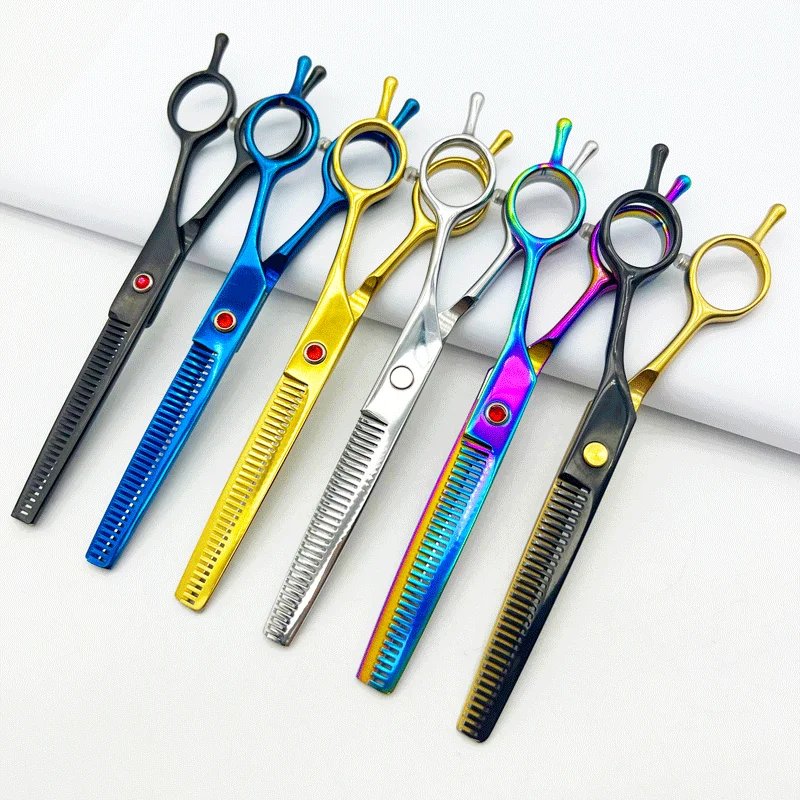 7.5 Inch Professional Pet Grooming Scissors Thinning Scissors Pet Beauty Shears V-Shaped Tooth Cut For Dogs & Cats For DIY use