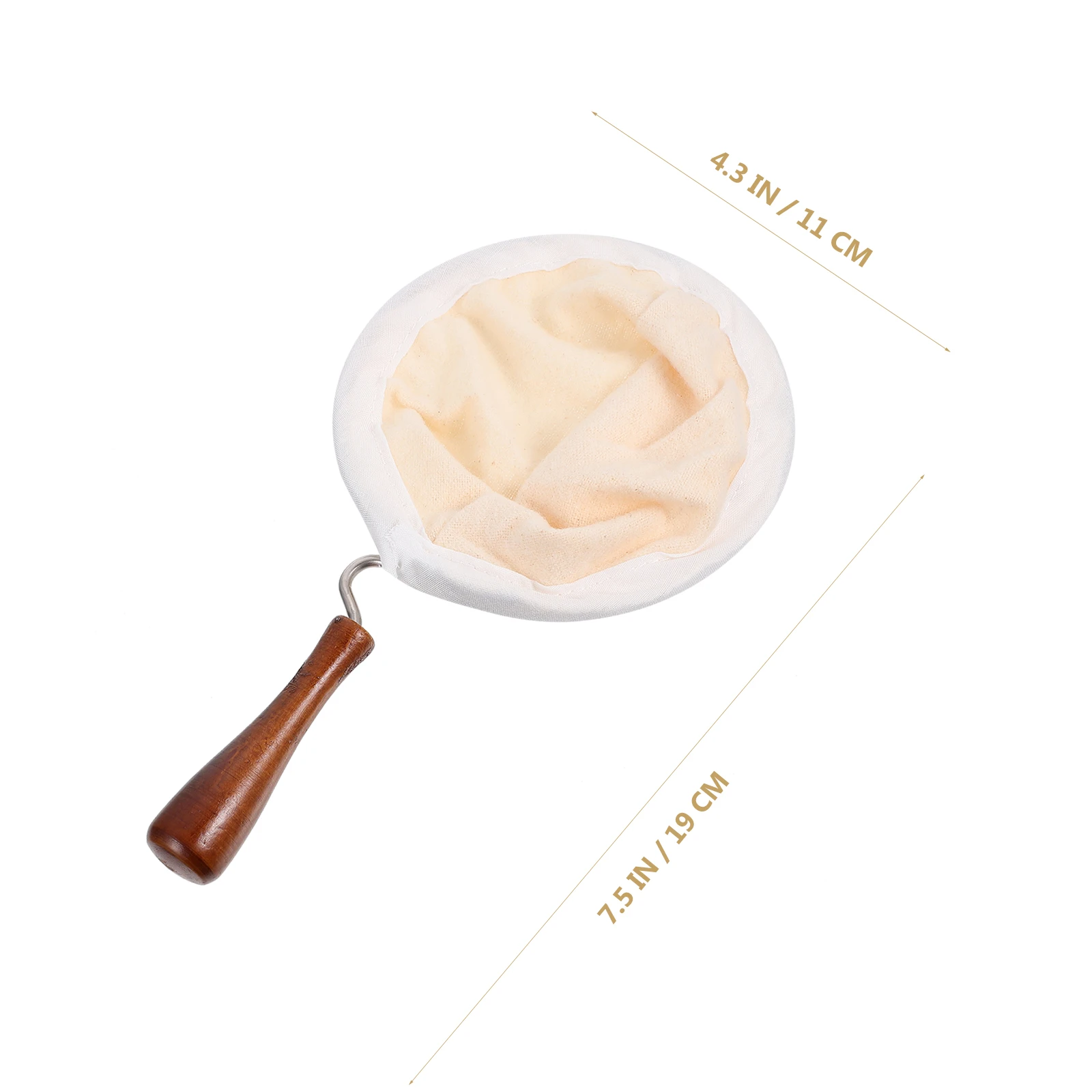 

Reusable Coffee Filter Bag Fine Cotton Wool Cloth Strainer Flannel Tea Strainer Kitchen Gadgets Wooden Handle Steel Ring
