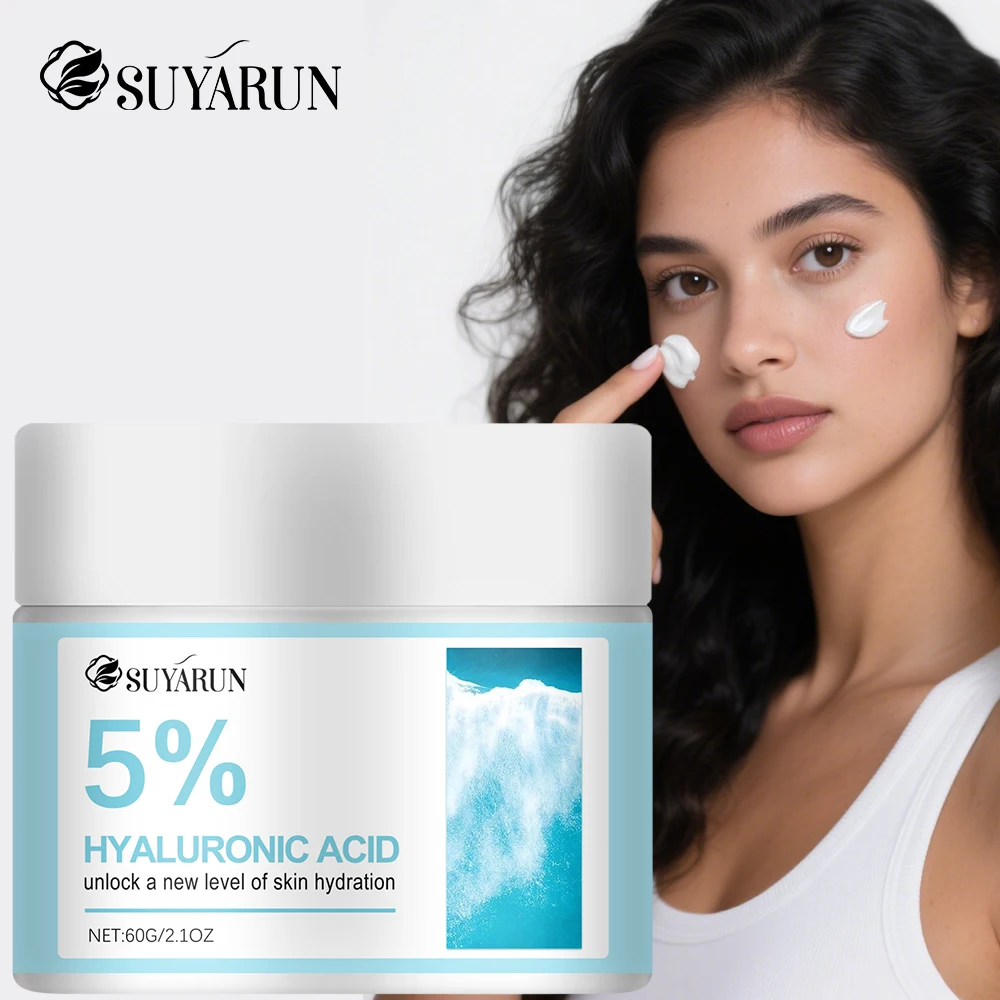 SUYARUN Ácido Hialurónico 5%, Crema Facial, Piel Seca, Antiedad, Hidratante, Hidratación Profunda, Antiarrugas, Reafirmante, Mujeres y Hombres.