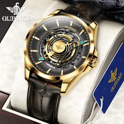 OUPINKE 3206 Automatic Mechanical Watch For Men Hollow 40mm Dial Original Hand Clock Synthetic Sapphire Mirror Man Watches