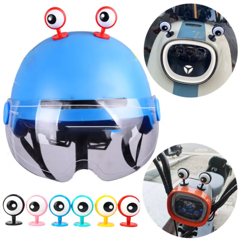 Capacete decoração de olho veículo elétrico capacete estilo adesivo olhos dos desenhos animados estilo capacete decoração adesivos acessórios