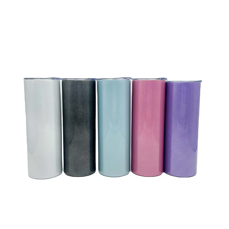 4PC/LOT 20oz DIY Sublimation Slim Tumbler With Lid Straw Stainless Steel Double Vacuum Water Thermos Printing For Christmas Gift