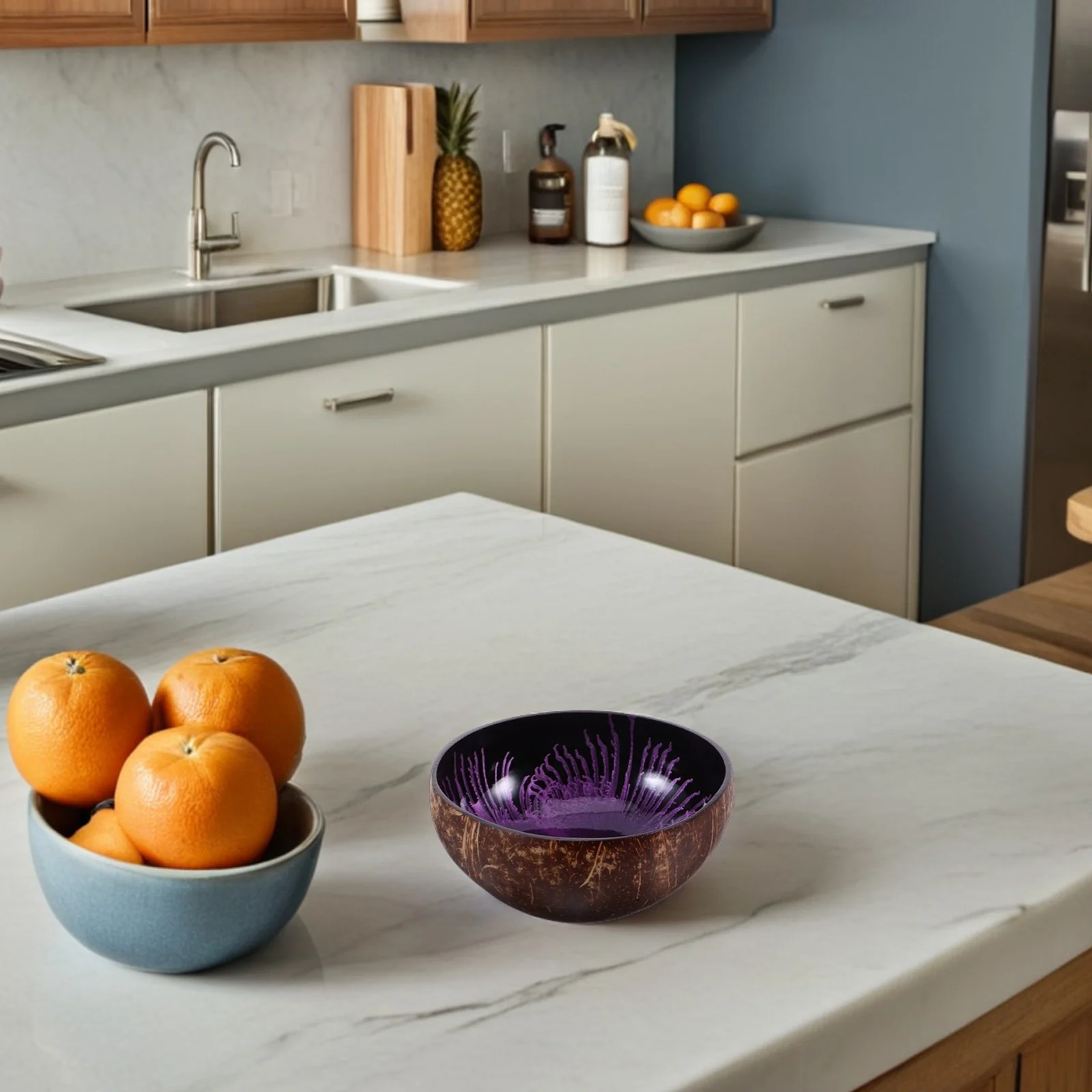 

Natural Coconut Shell Bowl Decorative Key Holder Candy Dish Nut Storage Container Trinket Tray Small Snack Bowl for Desk