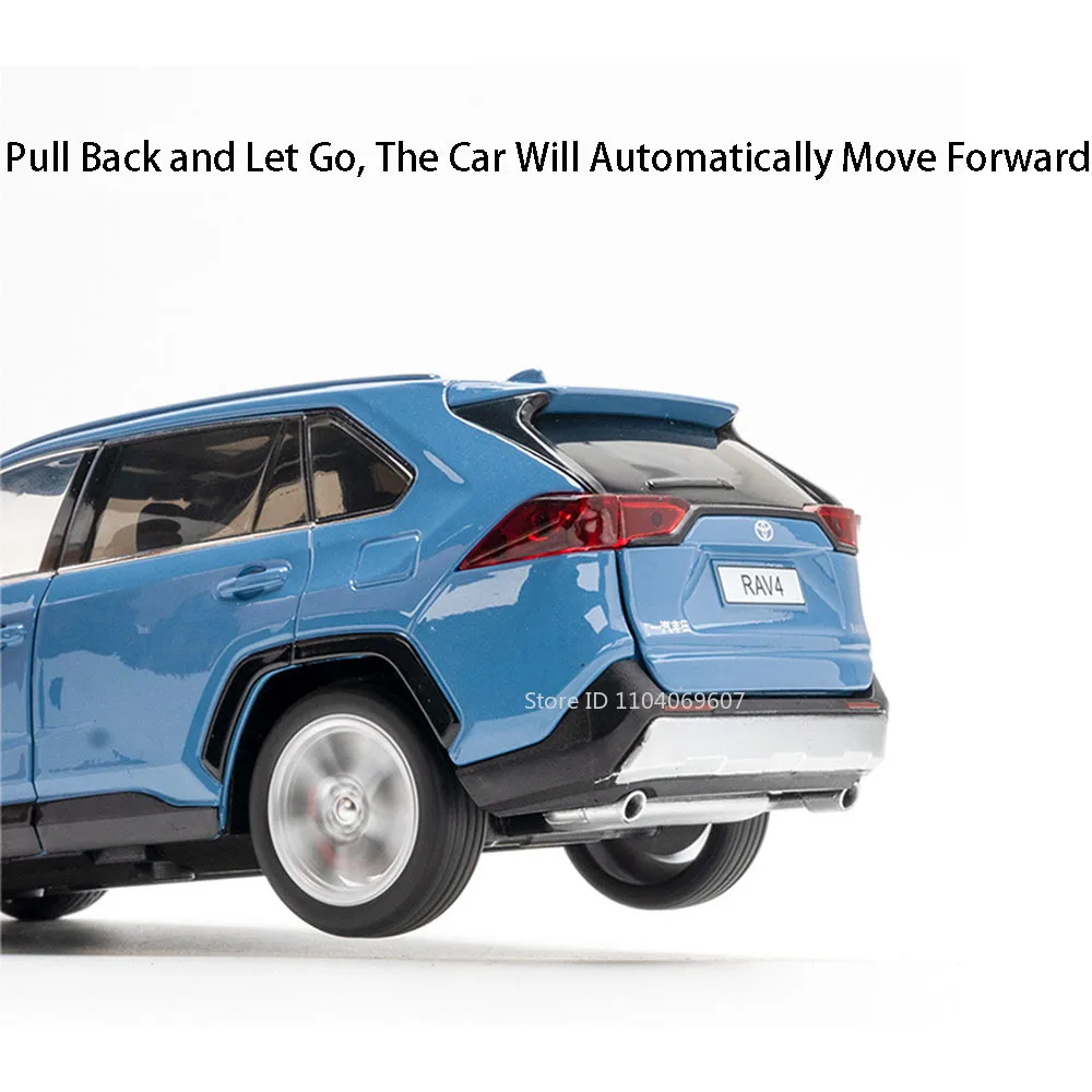1:24 RAV4 Land Cruiser LC80 Legering Miniatuur Model Diecast Speelgoed Auto 6 Deuren Geopend Geluid Licht Trek Voertuigen Kinderen Vriend Gift