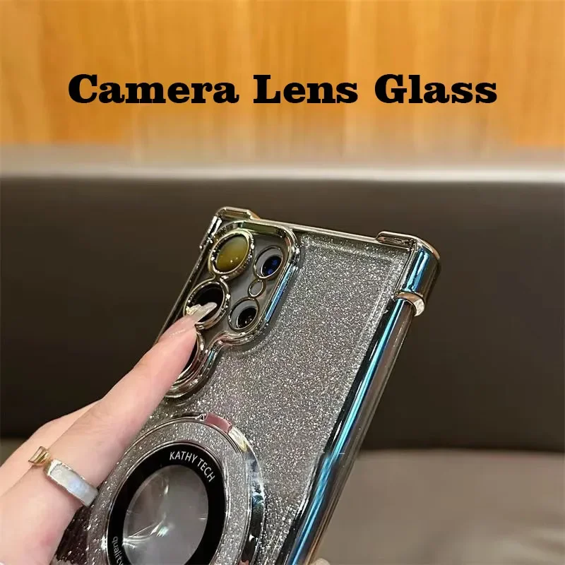 เหมาะสำหรับ Samsung Galaxy S25 Edge, S24 Ultra, S23, S22 Plus, S21, S20 FE เคสใสป้องกัน - เคลือบแม่เหล็กอย่างหรูหรา