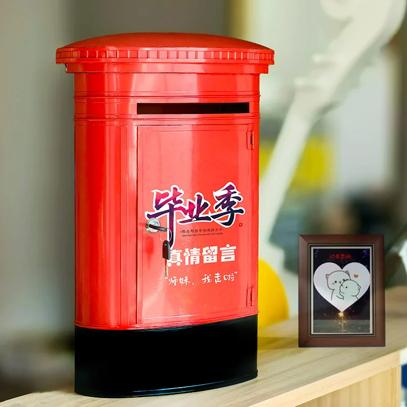 European-style British-style wrought iron wall with lock, letterbox, fundraising box, love box, suggestion box, ballot box