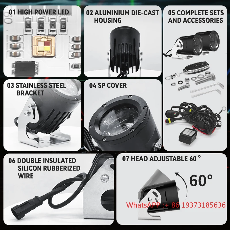 3-Zoll-Boot-runde Mini-Beam-Offroad-Lampe, Auto-Arbeitspods, Suche nach LED, ATV, SUV, UTV, Traktor, Motorräder, LED-Nebel-Fahrlicht