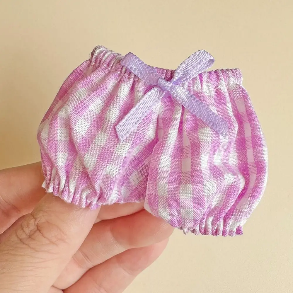 Mini pantalon à carreaux élastique, vêtements en coton beurre, vêtements décontractés, accessoires de vêtements FJDolls, mode, 10-15cm