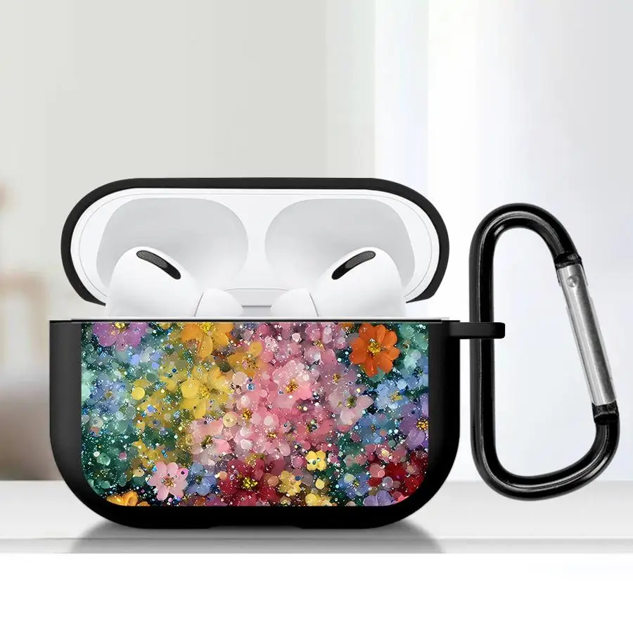 Earphone Cases Cover Case For Airpods Pro 3 4 1 Pro2 2 Pro3 Colored Flowers
