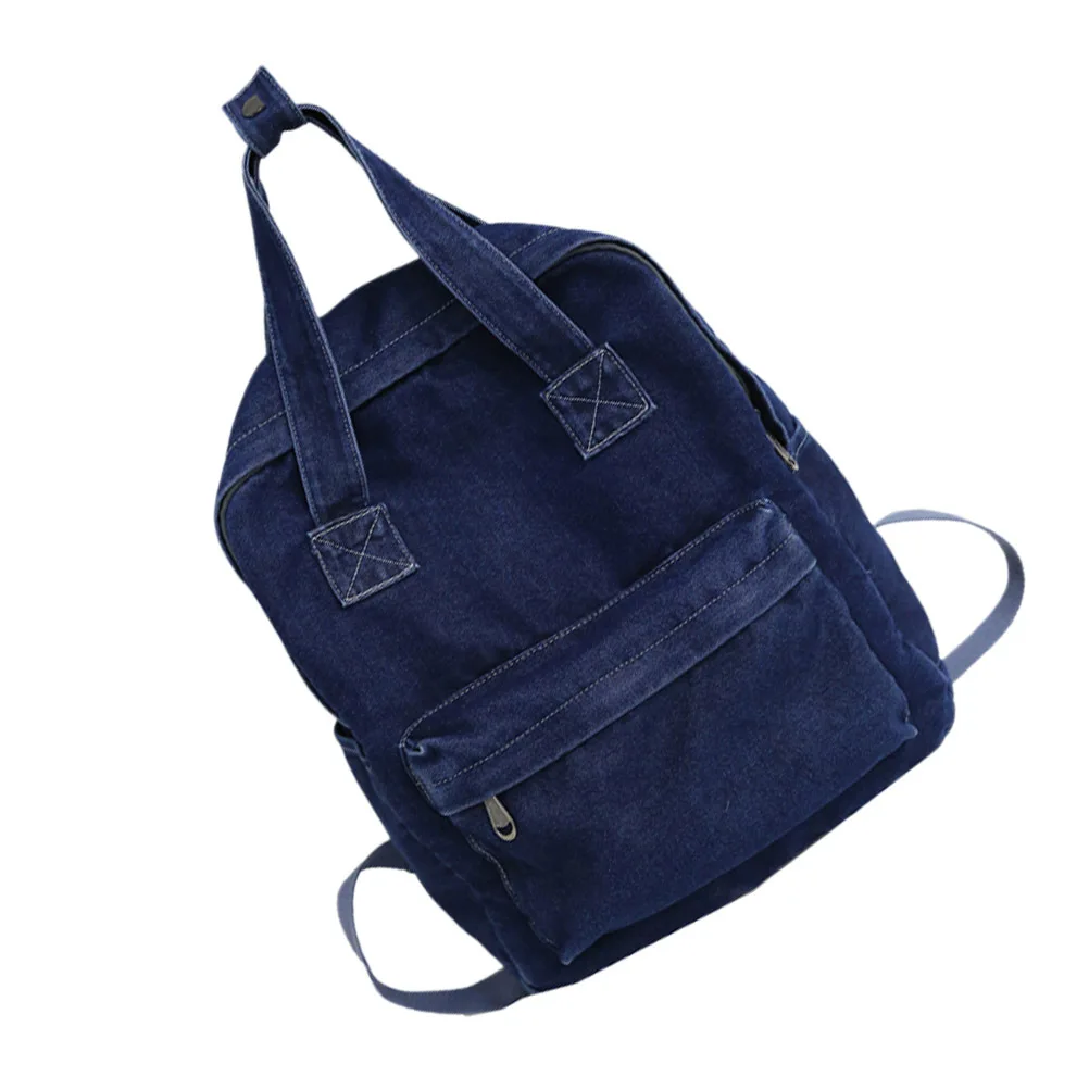 

High Capacity Denim Backpack 30x11x36cm Durable Fashion Shoulder Bag for Men Women Students Large Storage Lightweight Breathable