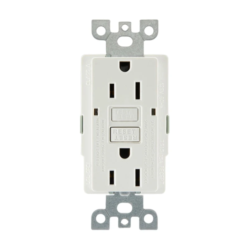 

3PCS American Standard Smart Sockets GFCI Outlet TS15A/20A 125V Receptacle Outlet Self-Test With Led Indicator Duplex Outlet