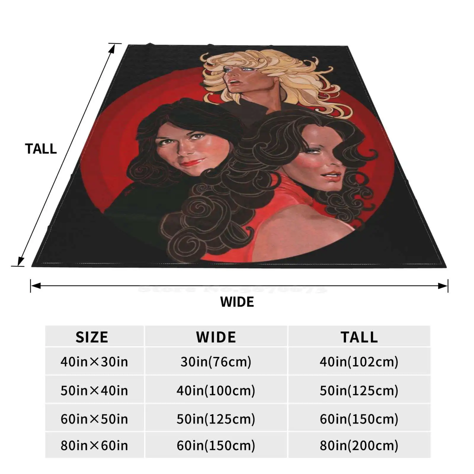 Once Upon A Time 5 Creative Design Light Thin Soft Flannel Blanket Farrah Fawcett Kate Jackson Jaclyn Smith Charlies Angels image 4