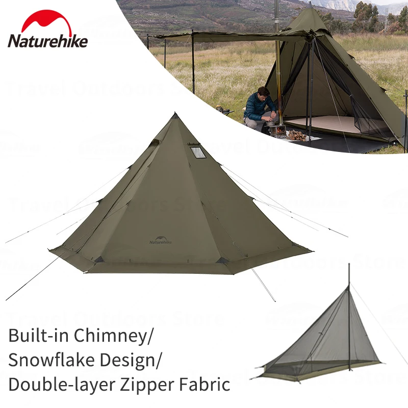

Naturehike Tent Waterproof 210T 2 Person Tent Portable Pyramid Overnight Tent Hiking Teepee Tipi Tent Outdoor Camping Pinic Tent
