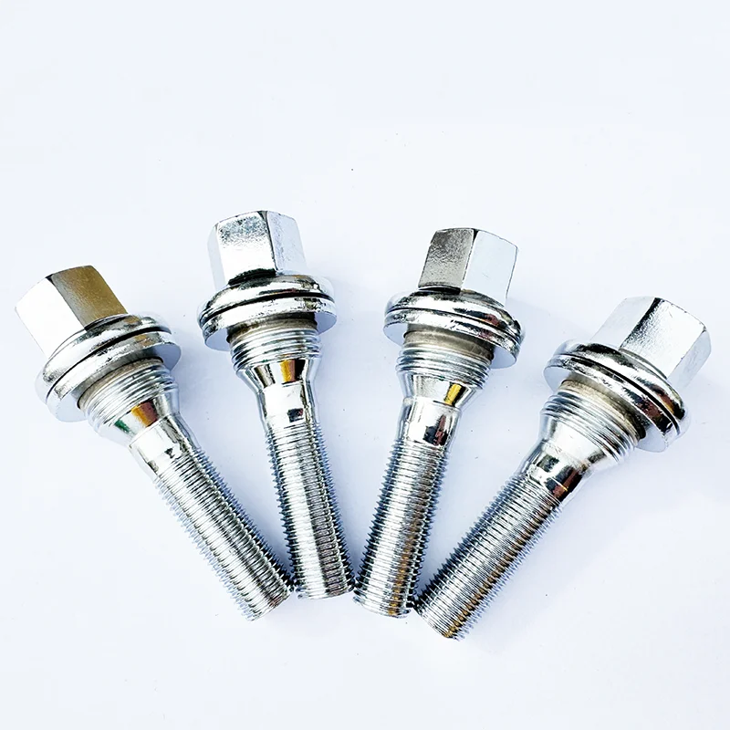 16pcs 12x1.25 Wheel Bolts - High Strength Steel Hex 17mm Hub Centric Wheel Spacer Widen Bolts for Peugeot 206 207 208 308 407 50