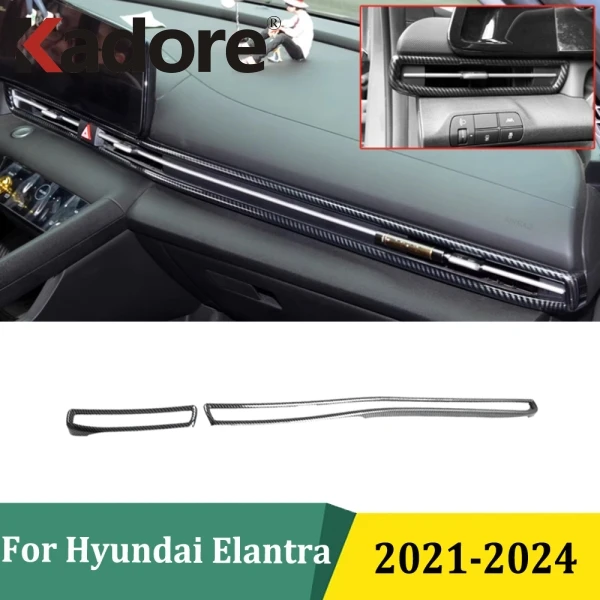 

Для Hyundai Elantra 2021-2024 передняя центральная крышка вентиляционного отверстия из углеродного волокна, декоративная накладка, литье, аксессуары для стайлинга автомобилей (LHD)