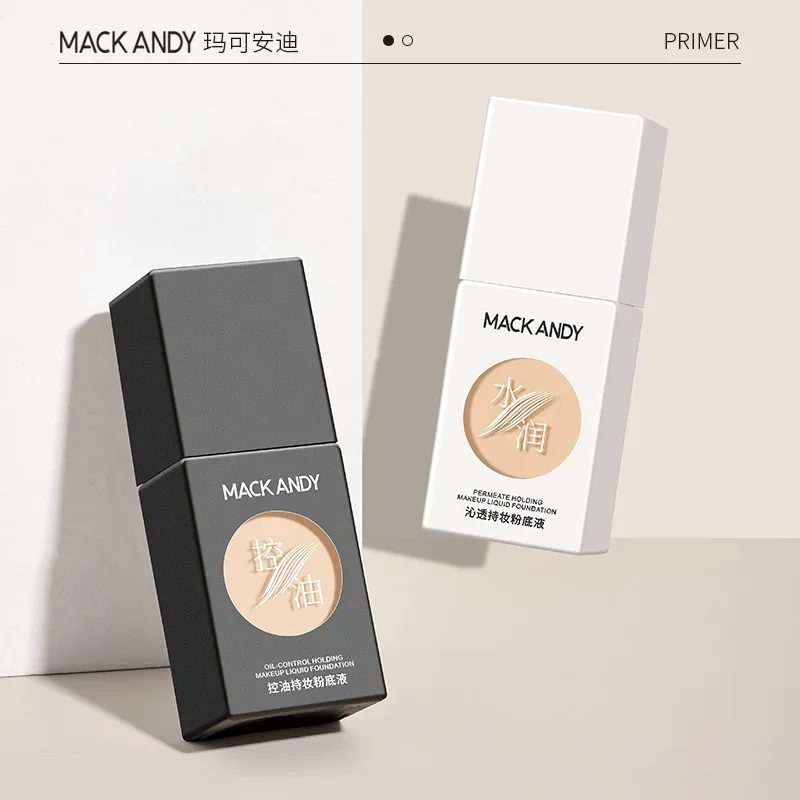 MACK ANDY Oil Control Makeup Holding Foundation Concealer Trwały, wodoodporny, niełatwy do zdejmowania makijażu Bez poplamowania pudru