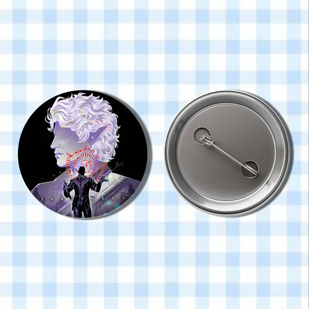 B-Baldurs بوابة 3 Astarion شارات زر مستدير الإبداعية دبوس بروش شارة حقيبة اكسسوارات الديكور المشجعين جمع الأصدقاء الهدايا #6