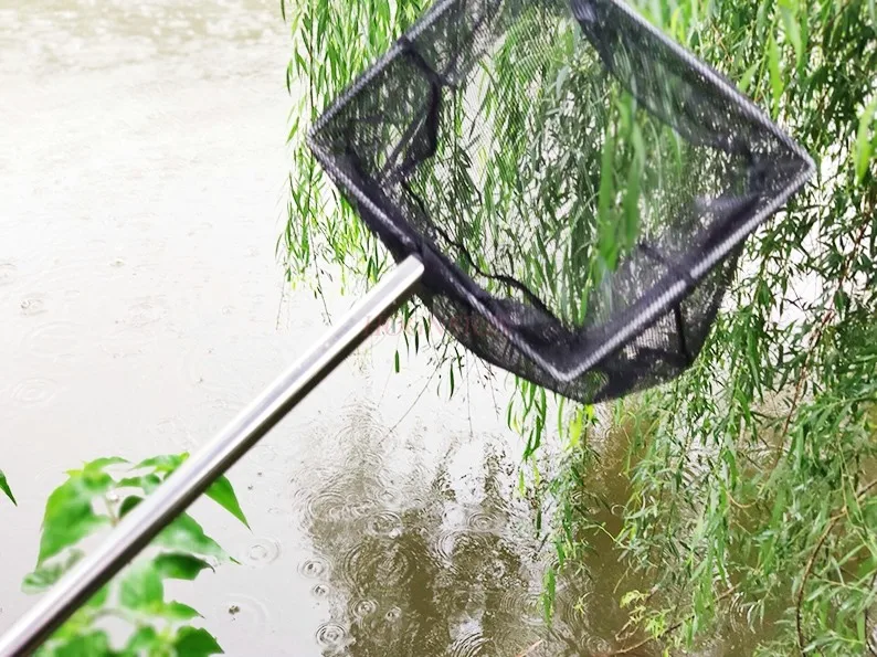 Children's retractable small fish fishing net stainless steel fishing net pocket square insect catching net