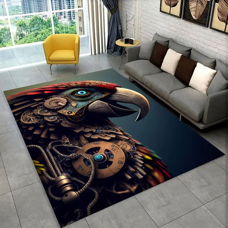 Colorful Parrot Macaws Parakeet Birds Large Area Rug Non-slip Carpet for Bedroom Living Room Sofa Doormat Home Decor Floor Mat