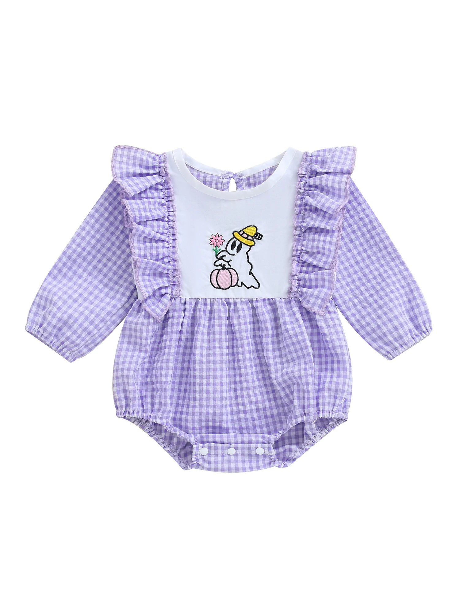 

Полосатый комбинезон на Хэллоуин для маленьких мальчиков, комбинезон с длинными рукавами и рюшами в виде черепа-паука, жуткий осенний наряд