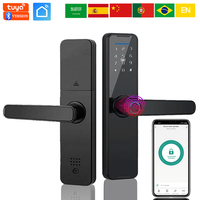 Tuya Digital Electronic Lock Smart Door Lock with Biometric Fingerprint Password Remote Control Unlocking and Keyless Entry