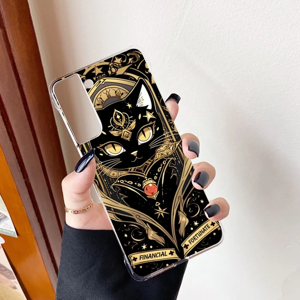 Tarot Mystery Totem Cat Phone Case for Samsung S21 A10 for Redmi Note 7 9 for Huawei P30Pro Honor 8X 10i Cover