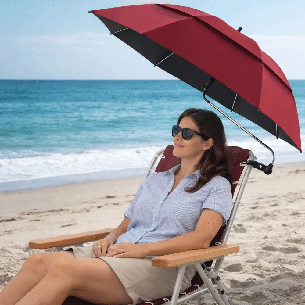

360° Adjustable Adjustable Shade Umbrella UV Protection Sun Protection Outdoor Umbrella Large Size with Clamp Beach Umbrella