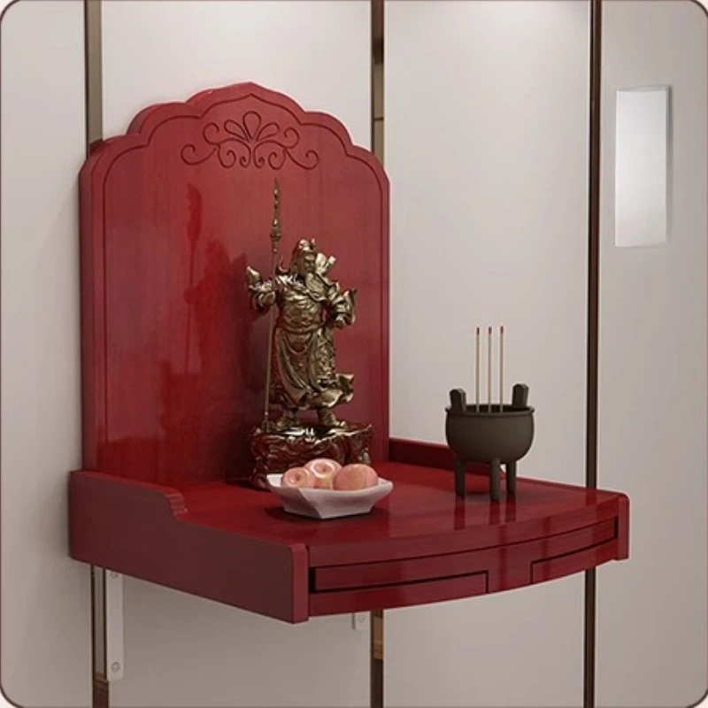 

Wall Mounted Solid Wood Altar Shelf Spiritual Shrine Cabinet Deities Prayer Space & Ancestor Worship Design Sacred Home Shrine