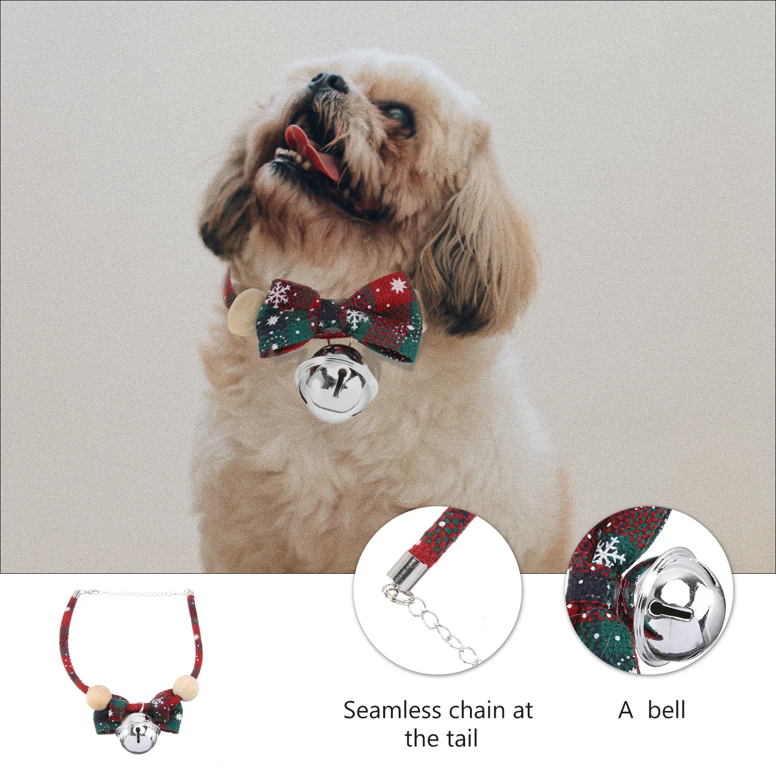 

1Pcs Pet Bowknot Collar Christmas Decorative Dog Collar Bell Adjustable Soft Comfortable Xmas Pet Costume Party Supplies