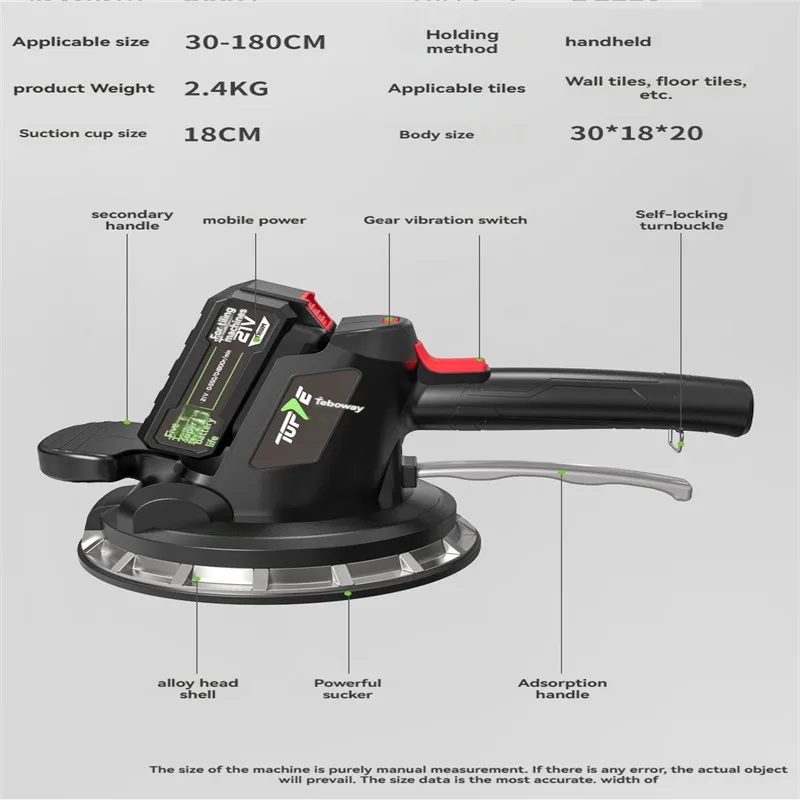 Mesin pemasang ubin daya tinggi kapasitas hisap 250KG alat penghisap vakum vibrator pengatur ketinggian ubin otomatis