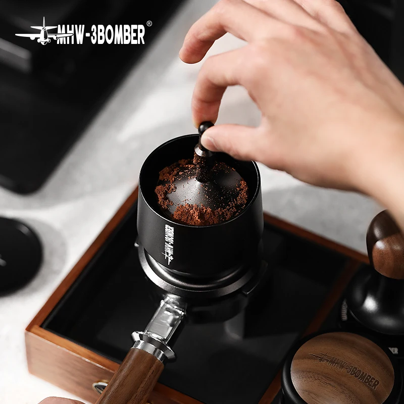 

MHW-3BOMBER Espresso Dosing Cup With Stirrer, Alum Alloy Coffee Funnel Fit 51-54/58mm Portafilter Barista Tool