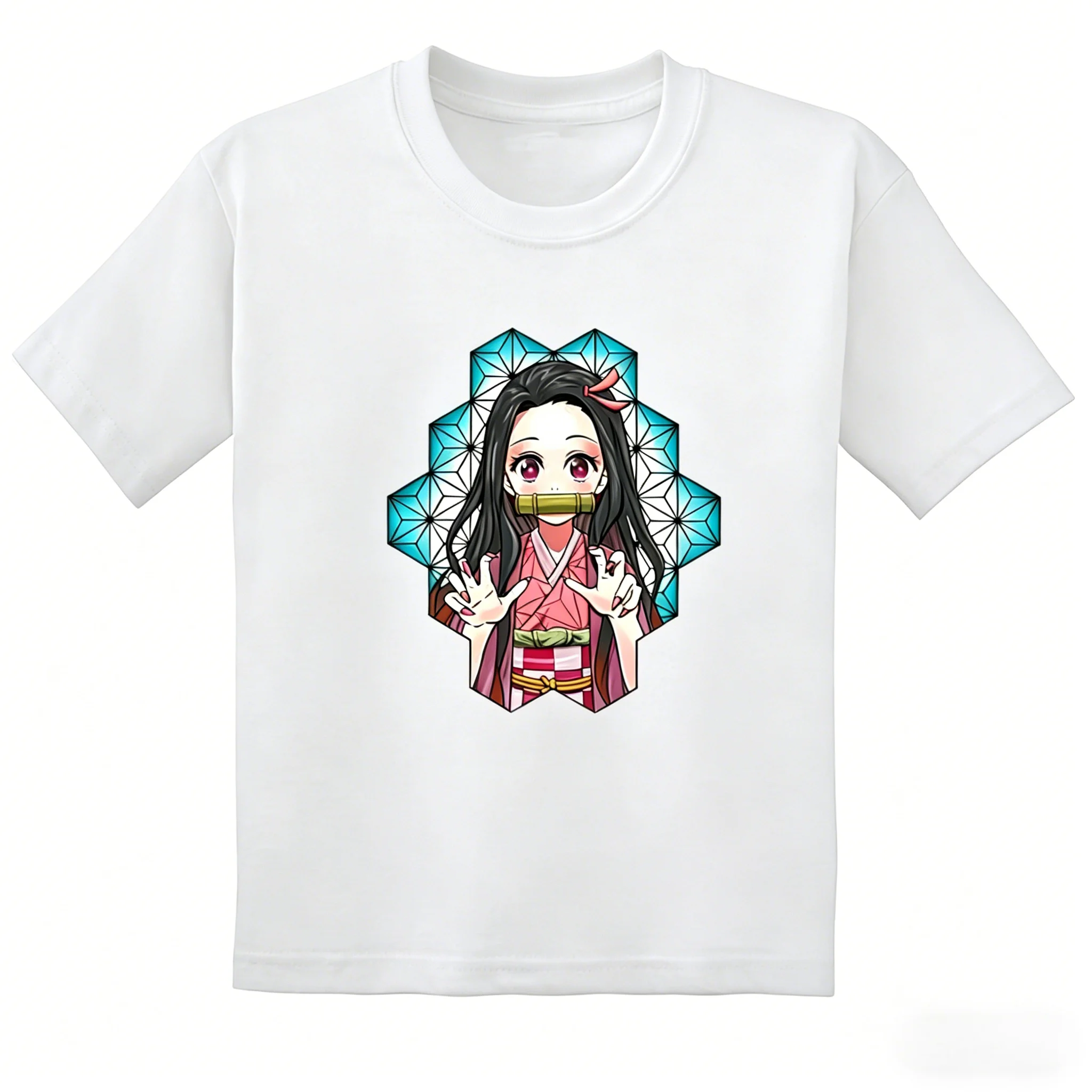 Sommer 2026 Demon Slayer Neki Kazamon Bean Q Edition Niedliches Design 100% Baumwolle Bedrucktes Lockeres T-Shirt für Männer/Frauen Y2k