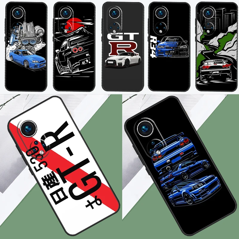 JRM Skyline GTR R34 Case For Huawei Honor X7 X8 X9 50 70 P20 P30 P40 Lite P50 Pro P Smart 2021 Nova 5T Coque