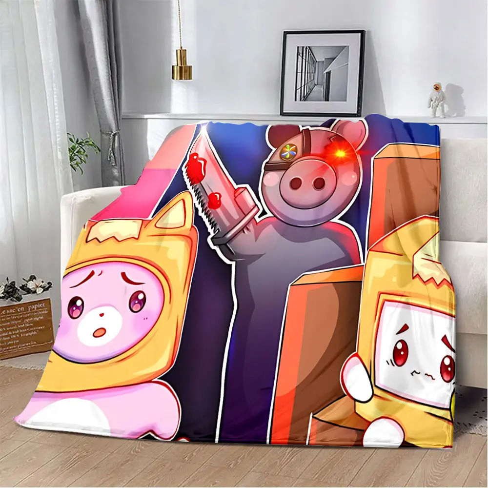 Happy Rocky and Foxy and Boxy Lankybox Printed Blanket Picnic Blankets Warm Blanket Soft and Comfortable Blanket Home Travel